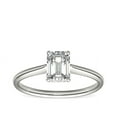 thumbnail image 1 of 1.00 Ct Brilliant Emerald Cut Natural Diamond Radiant Solitaire Engagement Ring for her Solid 18K White Gold Size 5.5, 1 of 7