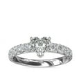 thumbnail image 1 of 1.00 Ct Brilliant Heart Cut Natural Diamond Accents Elegant Halo Ring for Women Solid 18K White Gold Size 6, 1 of 6