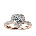 thumbnail image 1 of 1.00 Carat Stunning Heart Cut Real Diamond Solitaire Wedding Ring for Women in 14K Rose Gold Size 6 (F-G/VS1) by Diamond-Capitals, 1 of 8
