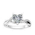 thumbnail image 1 of 1.00 Ct Brilliant Heart Cut Natural Diamond Wonderful Solitaire Promise Ring for her Solid 14K White Gold Size 7.5, 1 of 8