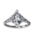 thumbnail image 1 of 1.00 Ct Brilliant Marquise Cut Natural Diamond Elegant Three Stone Wedding Ring for her Solid 950 Platinum Size 6, 1 of 9
