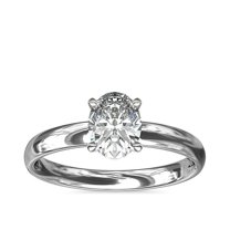 1.00 Ct Brilliant Oval Cut Genuine Diamond Sparkle Solitaire Engagement Ring for Women Solid 14K White Gold Size 6.5