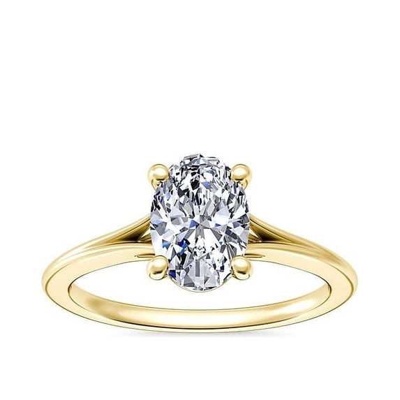 1.00 Ct Brilliant Oval Cut Natural Diamond Elegant Solitaire Wedding Ring for her Solid 14K Yellow Gold Size 6