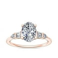 thumbnail image 1 of 1.00 Ct Brilliant Oval Cut Natural Diamond Oval Solitaire with Accents Engagement Ring for her Solid 18K Rose Gold Size 5.5, 1 of 8