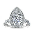 thumbnail image 1 of 1.00 Ct Brilliant Pear Cut Natural Diamond Accents Elegant Halo Ring for Women Solid 18K White Gold Size 6, 1 of 8