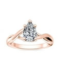 thumbnail image 1 of 1.00 Ct Brilliant Pear Cut Natural Diamond Elegant Solitaire Wedding Ring for her Solid 14K Rose Gold Size 6, 1 of 8