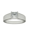 thumbnail image 1 of 1.00 Ct Brilliant Princess Cut Genuine Diamond Sparkle Solitaire Engagement Ring for Women Solid 14K White Gold Size 6.5, 1 of 7