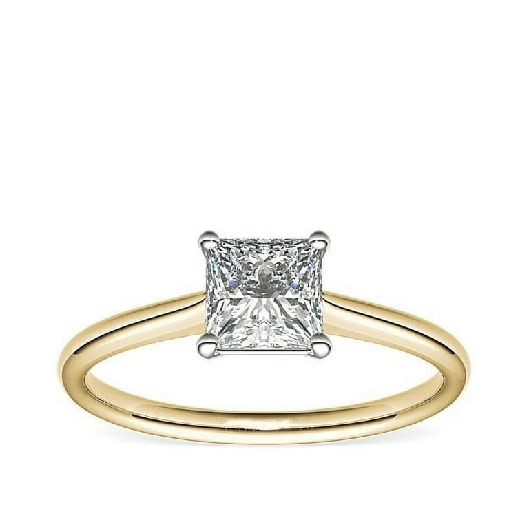LADIES SOLITAIRE RING 1.00CT PRINCESS DIAMOND 14K WHITE GOLD LADIES SOLITAIRE RING 1.00CT PRINCESS DIAMOND 14K WHITE GOLD