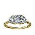 thumbnail image 1 of 1.00 Ct Brilliant Princess Cut Natural Diamond Princess Three Stone Engagement Ring for her Solid 14K Yellow Gold Size 5.5, 1 of 8