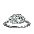 thumbnail image 1 of 1.00 Ct Brilliant Radiant Cut Natural Diamond Elegant Three Stone Wedding Ring for her Solid 950 Platinum Size 6, 1 of 9