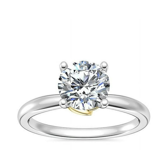 1.00 Ct Brilliant Round Cut Natural Diamond Elegant Solitaire Wedding Ring for her Solid 14K White Gold Size 6
