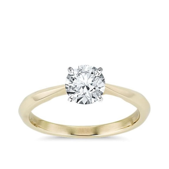 1.00 Ct Brilliant Round Cut Natural Diamond Radiant Solitaire Engagement Ring for her Solid 18K Yellow Gold Size 5.5