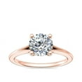 thumbnail image 1 of 1.00 Ct Brilliant Round Shape Genuine Diamond Sparkle Halo Ring for Engagement and Wedding in Solid 18K Rose Gold Size 6.5, 1 of 8