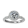 thumbnail image 1 of 1.00 Ct New Round Natural Diamond Twisted Loop Solitaire Ring for Engagement Solid 14K White Gold Size 7 (F-G/VS1) by Diamond-Capitals, 1 of 8