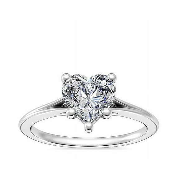 1.00 Ct Clarity VS1 Color F-G Heart Natural Diamond Stunning Solitaire Engagement Ring for Womene Solid 14K White Gold Size 7.5