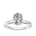 thumbnail image 1 of 1.00 Ct Clarity VS1 Color F-G Oval Real Diamond Oval Solitaire Engagement Ring for her Solid 14K White Gold Size 7.5, 1 of 8
