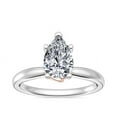 thumbnail image 1 of 1.00 Ct Clarity VS1 Color F-G Pear Real Diamond Pear Solitaire Engagement Ring for her Solid 14K White Gold Size 7.5, 1 of 8
