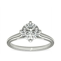 1.00 Ct Clarity VS1 Color F-G Round Natural Diamond Stunning Solitaire Engagement Ring for Womene Solid 14K White Gold Size 7