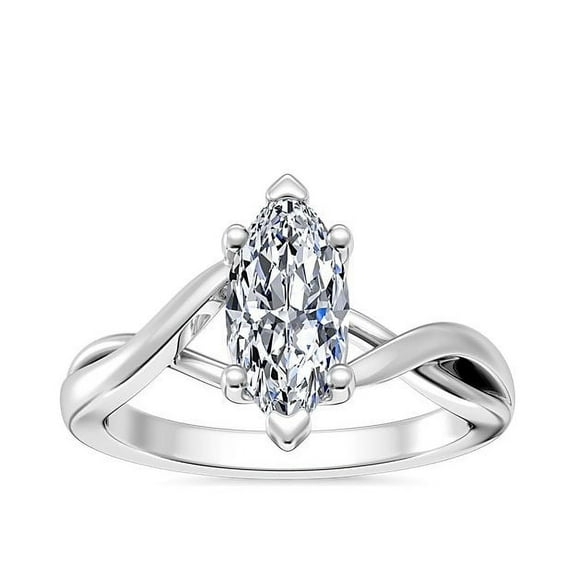 1.00 Ct Clarity-VS1 Marquise Genuine Diamond Beautiful Solitaire Ring for Engagement Solid 14K White Gold Size 7