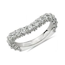 1.00 Ct Color F-G Round Cut Natural Diamond Unique Eternity Band for Anniversary Gift Solid 14K White Gold Size 7