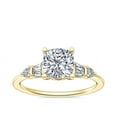 thumbnail image 1 of 1.00 Ct Cushion Cut Genuine Diamond Solitaire with Accents Wonderful Ring for Ladies Solid 18K Yellow Gold Size 10.5, 1 of 8