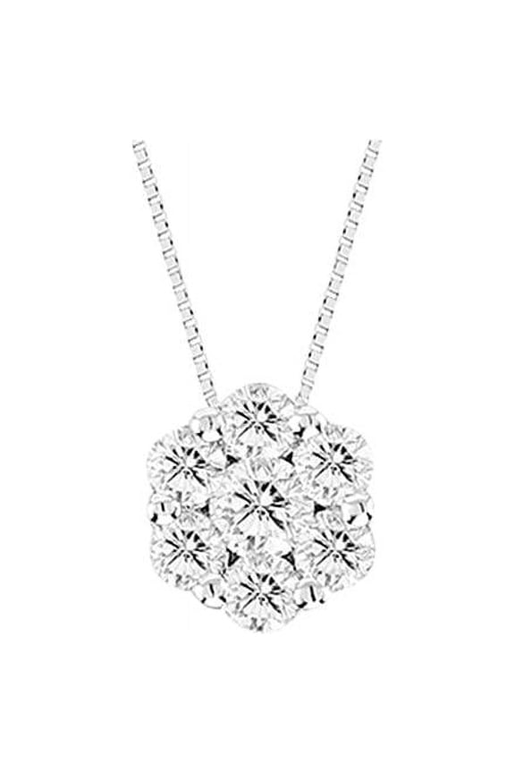 1.00 Ct. Diamond Cluster Pendant In 14K Gold