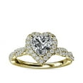 thumbnail image 1 of 1.00 Ct Heart Shape Luxurious Real Diamond Solitaire Ring for Anniversary Gift Solid 14K Yellow Gold Size 4 (F-G/VS1) by Diamond-Capitals, 1 of 8