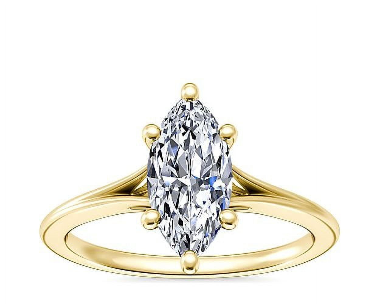 Lab Grown Marquise Cut Diamond Engagement Ring - 3 To 7 Carat, 14K White Gold, IGI Certified, H-I VS1-VS2