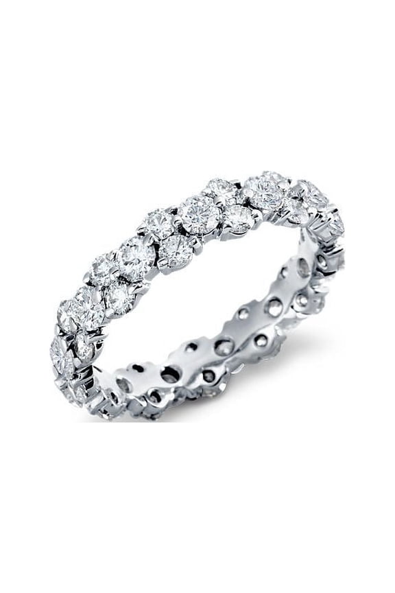 1.00 Ct Lab Grown Diamond Round Cut Eternity Band for Anniversary Solid 18K White Gold Size 3 by Diamond-Capitals