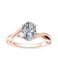 thumbnail image 1 of 1.00 Ct Oval Cut Natural Diamond Unique Solitaire Ring for Anniversary Solid 18K Rose Gold Size 4, 1 of 8