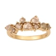 thumbnail image 1 of 1.00 Ct Rose Cut Champagne Diamond 925 Sterling Silver Yellow Plated Half Eternity Women Wedding Ring, 1 of 6
