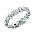 thumbnail image 1 of 1.00 Ct Round Cut Natural Diamond Stylish Eternity Band for Anniversary Solid 14K White Gold Size 4, 1 of 7