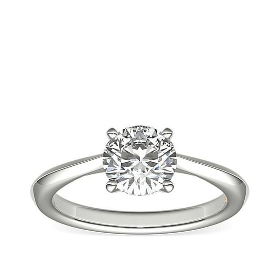 1.00 Ct Round Cut Natural Diamond Stylish Solitaire Ring for Anniversary Solid 14K White Gold Size 4