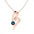 thumbnail image 1 of 1.00 Ct Round Cut Tanzanite Gemstone Wonderful Solitaire Stylish Necklace for Ladies Solid 18K Rose Gold With 18 inches Chain, 1 of 3