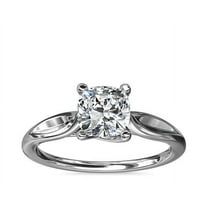 1.00 Ct Round Real Diamond Stunning Solitaire Engagement Ring for Women Solid 14K White Gold Size 7