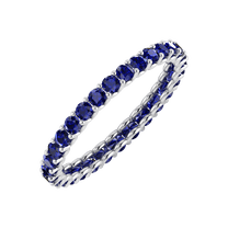 1.00 Ct Sapphire 14K White Gold Full Eternity Wedding Band Women Jewelry