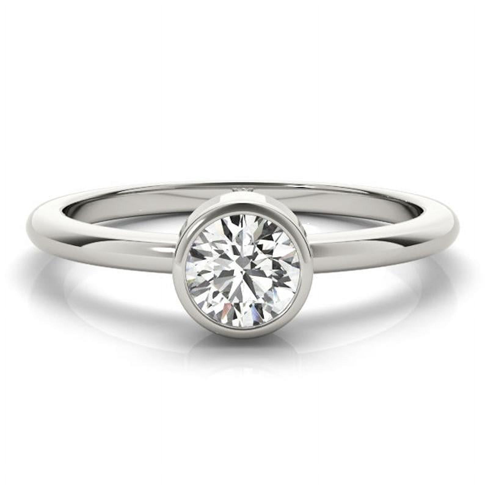 1.00 Ct Solitaire Round Diamond Wedding Rings for Women Solid 18K White ...