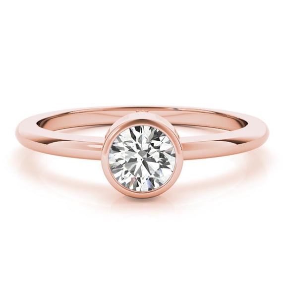 1.00 Ct Stunning Solitaire Round Diamond Bridal Rings Solid 18K Rose Gold