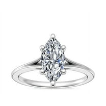 1.00 Ct Wonderful Marquise Natural Diamond Solitaire Ring for Women Solid 14K White Gold Size 7