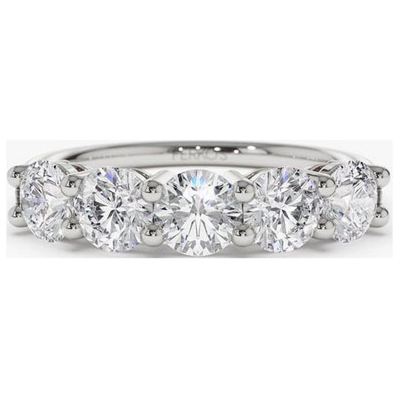 1.00 Ct Wonderful Round Natural Moissanite Diamond Engagement Bands For Her Fine 14K White Gold