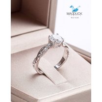 1.00 Cts Cubic Zirconia / Sterling Silver 925 Ring / Rhodium plated Nickel-Free / MadDuckJewels RG1536 / Thailand Jewelry