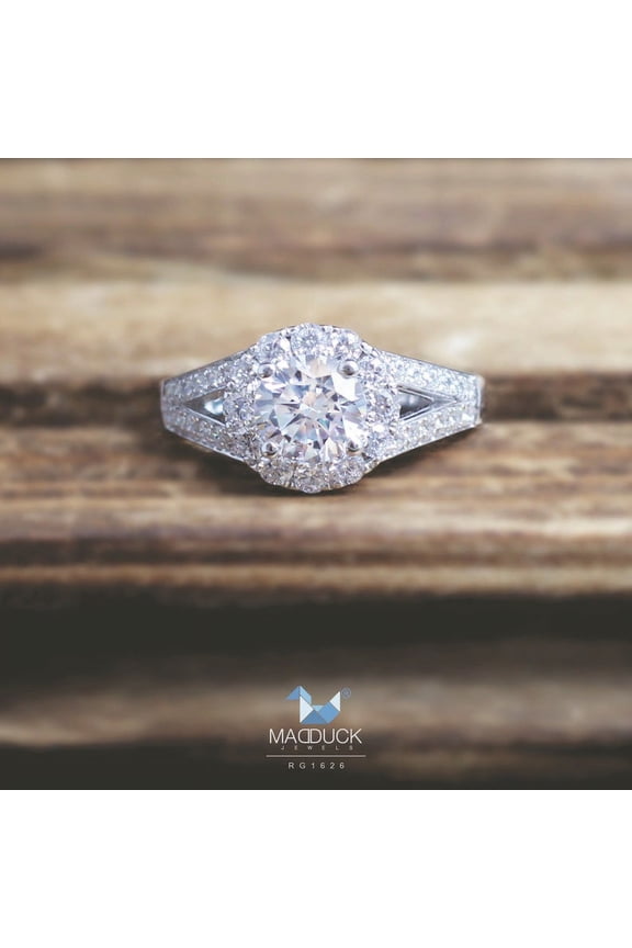 1.00 Cts Cubic Zirconia / Sterling Silver 925 Ring / Rhodium plated Nickel-Free / MadDuckJewels RG1626 / Thailand Jewelry