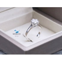 1.00 Cts Cubic Zirconia / Sterling Silver 925 Ring / Rhodium plated Nickel-Free / MadDuckJewels RG1927 / Thailand Jewelry