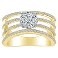 thumbnail image 1 of AFFY 1.00 Cttw Round Shape White Natural Diamond Cluster Ring In 10K Solid Yellow Gold, 1 of 1