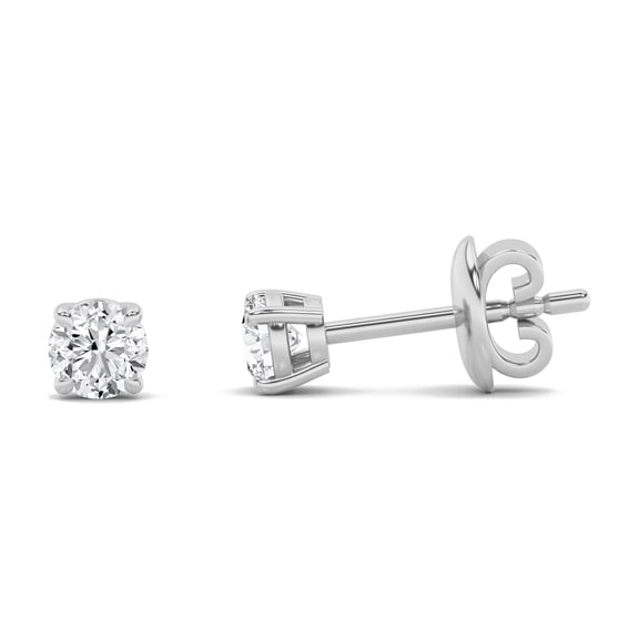 Fireborn F-Color Diamond Solitaire Stud Earrings, 1.00 CTTW, 14K White Gold over Sterling Silver