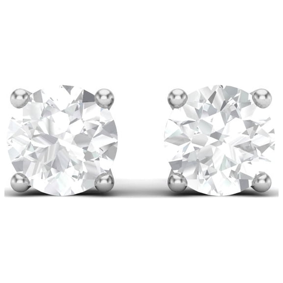 1.00 Ctw Moissanite 925 Sterling Silver Round Classic Prong Set Solitaire Mother's Day Gift Earrings