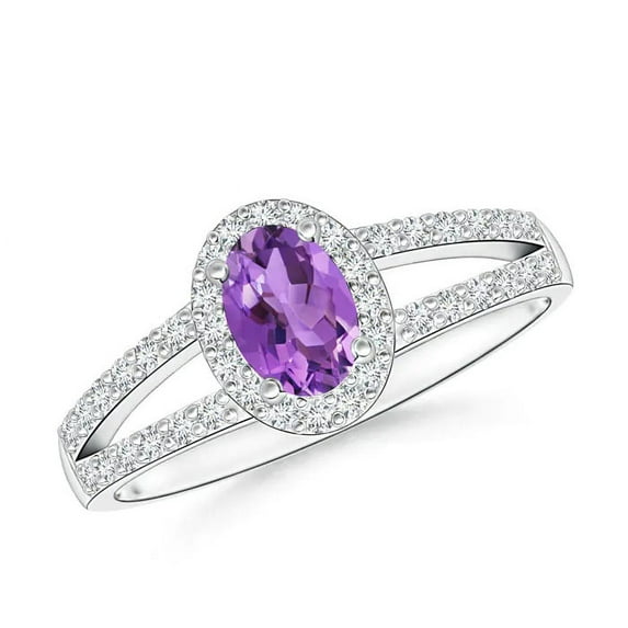 1.00 Ctw Oval Amethyst Gemstone Solitaire Accents 925 Sterling Silver Women Wedding Ring GIFT FOR HER Size US- 6.5