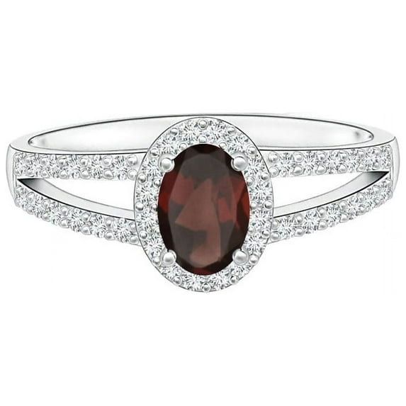 1.00 Ctw Oval Garnet Gemstone Solitaire Accents 925 Sterling Silver Women Wedding Ring