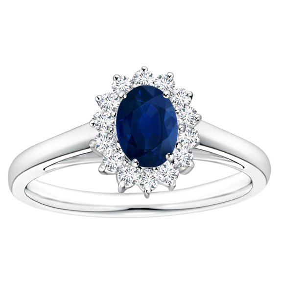 1.00 Ctw Princess Diana Inspired Blue Sapphire 925 Sterling Silver Women Valentines Day Gift Ring