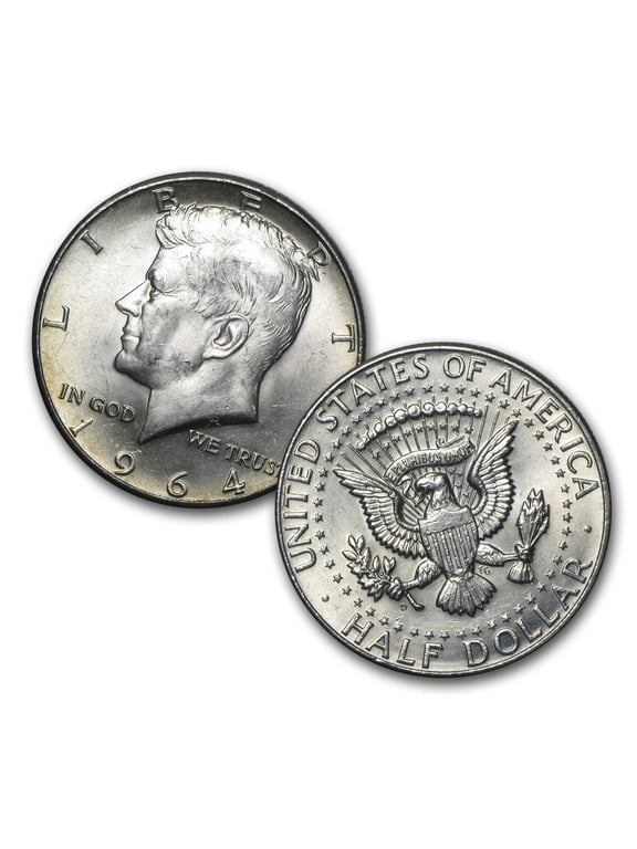 $1.00 Face Value 90% 1964 Silver Kennedy Half Dollar Avg Circ